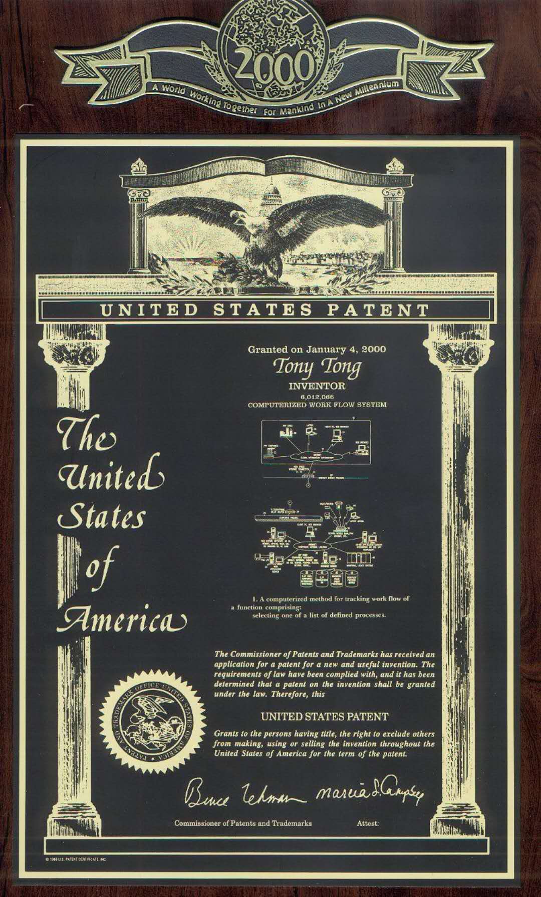 TonyTong.co USA Patent 6012066 Internet workflow